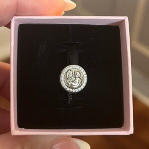 Pandora Silver Charm  with Sparkling Accents